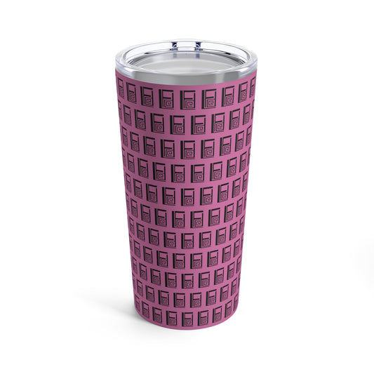 Tumbler 20oz - No.  000PK - Black Logo on Pink - By Irish Artist Fiona de Lacy