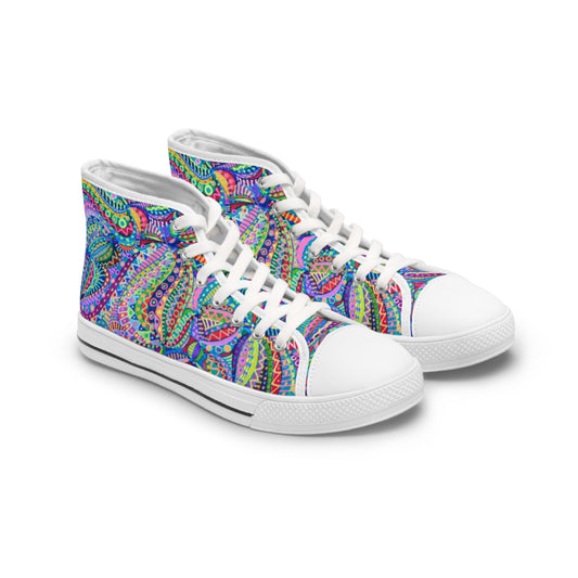 Women's High Top Sneakers - No. 255 - Multicoloured Abstract