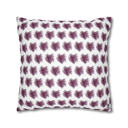Cushion Pillow Case - No 269 Pink / Purple Flower on White