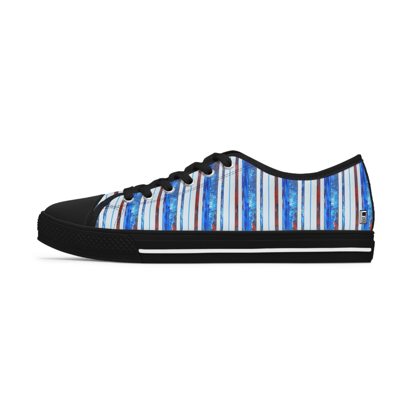 Women's Low Top Sneakers, Black Soles, No. 140 - Bird of Paradise - By Irish Artist Fiona de Lacy