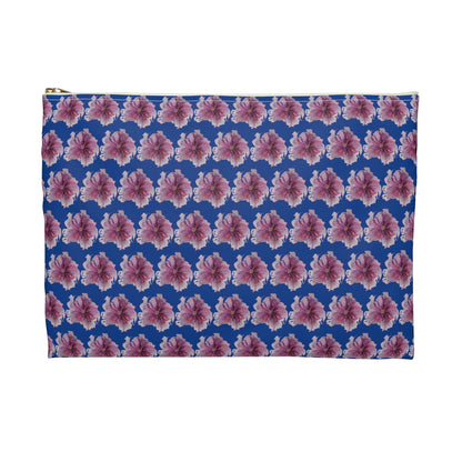 Make Up Bag - No. 269 - Purple & Pink Flower on Blue