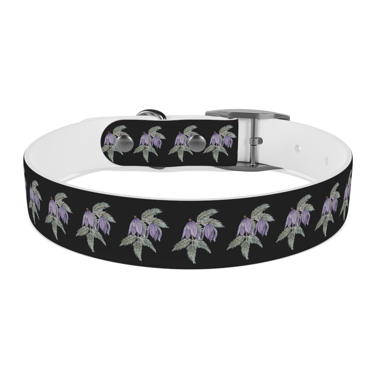 Dog Collar - No. 270 B- Purple Drop Flowers