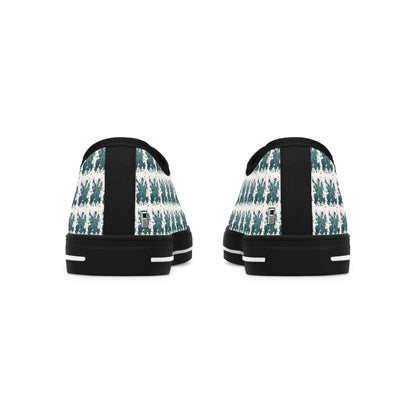 Women's Low Top Sneakers, Black Soles, No. 146 - Bird of Paradise - By Irish Artist Fiona de Lacy