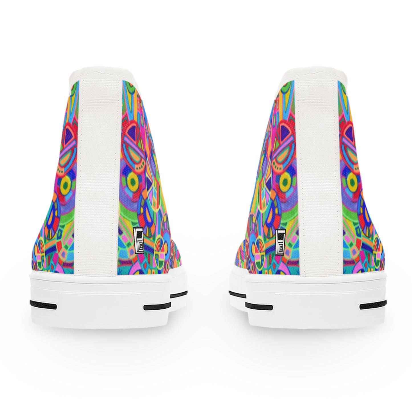 Women's High Top Sneakers - No. 265 - Multicoloured Abstract Circles - Irish Artist Fiona de Lacy