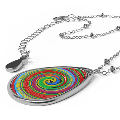 Oval Necklace - No. 303 - Swirl 2 - By Irish Artists Fiona de Lacy