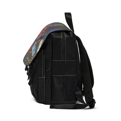 Casual Shoulder Backpack,  No. 312 - 'Thank You' on Grey - By Irish Artist Fiona de Lacy