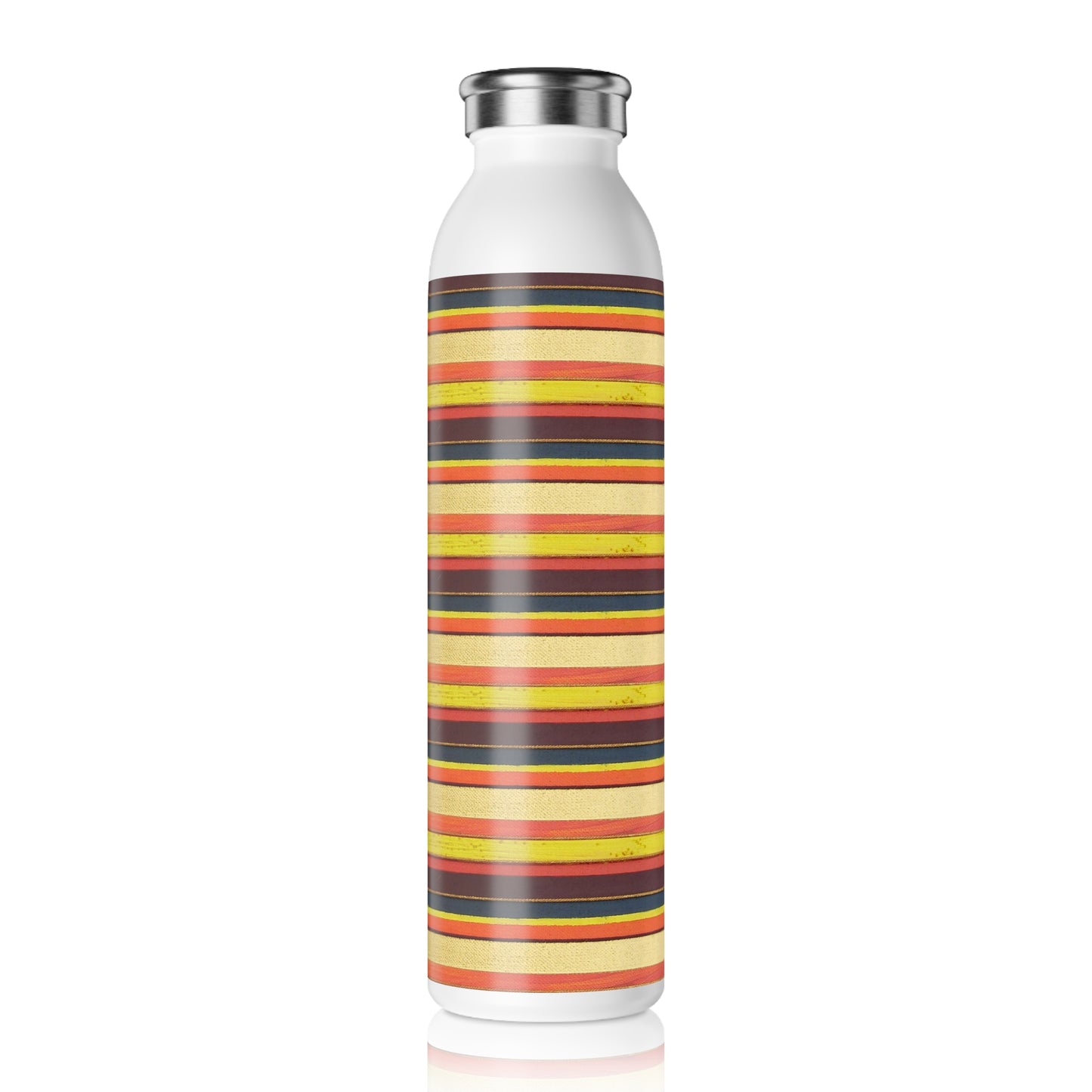 Slim Water Bottle - No. 130 'Sunrise' - By Irish Artist Fiona de Lacy - Orange, Brown, Gold