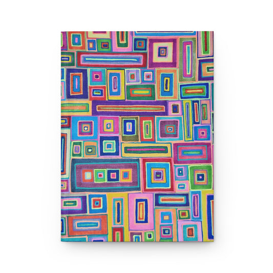 Hardcover Journal Matte (Lined) - No. 264 - Multicoloured Rectangles - By Irish Artist Fiona de Lacy