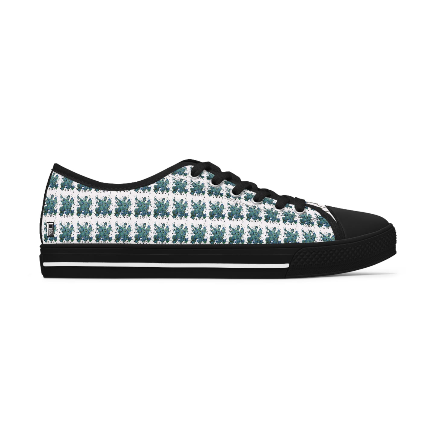 Women's Low Top Sneakers, Black Soles, No. 146 - Bird of Paradise - By Irish Artist Fiona de Lacy