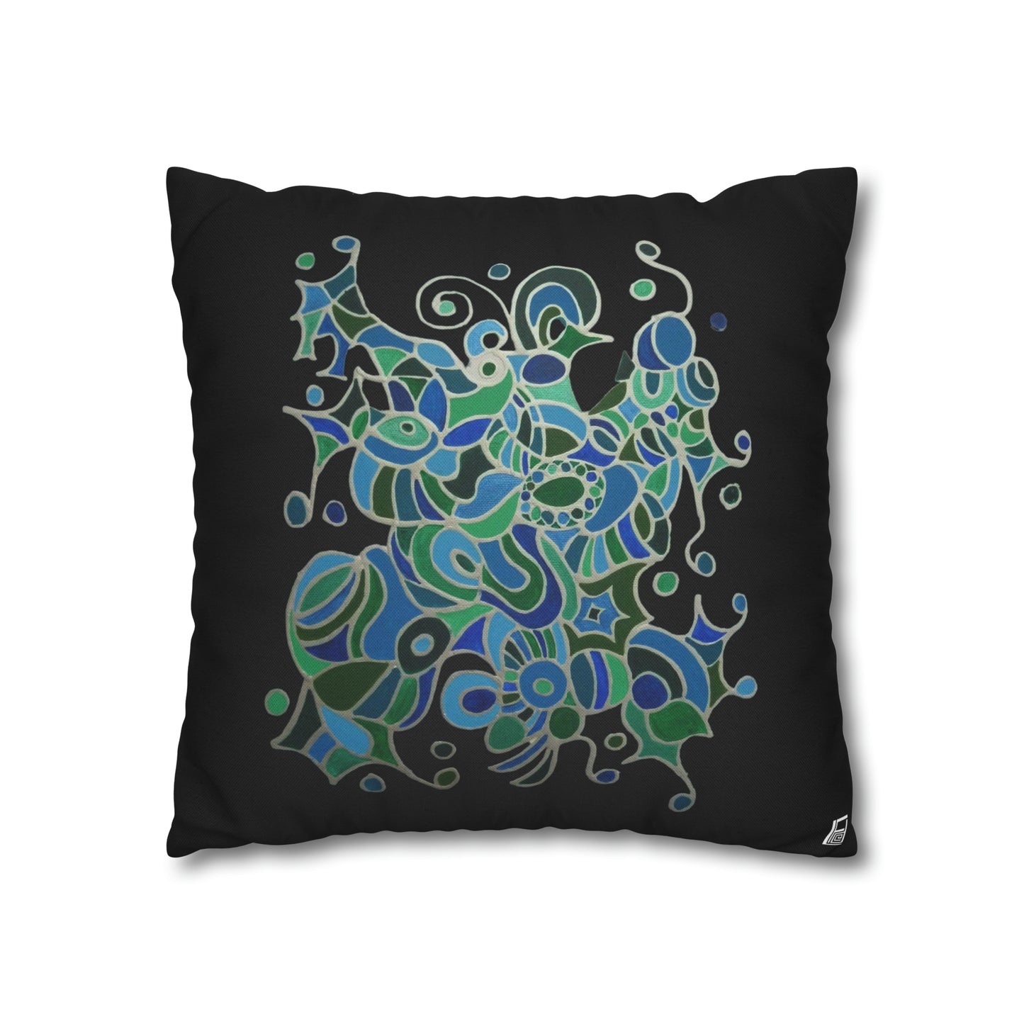 Cushion Pillow Case - No. 146 -  'Bird of Paradise' on Black