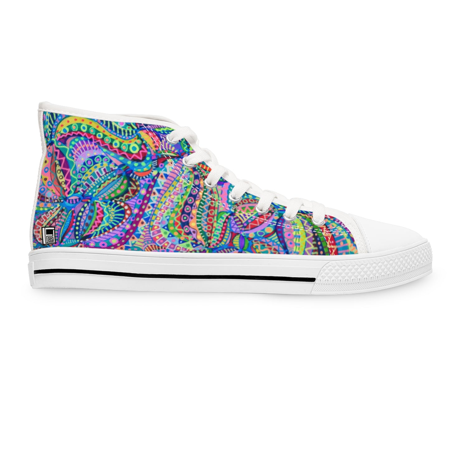 Women's High Top Sneakers - No. 255 - Multicoloured Abstract