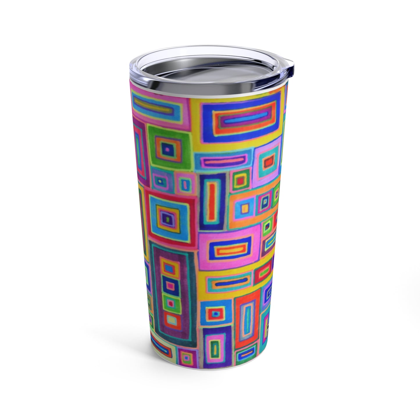 Tumbler 20oz - No.  264 Multicoloured Abstract - By Irish Artist Fiona de Lacy