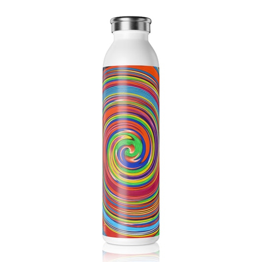 Slim Water Bottle - No. 302 - Purple & Orange Swirl - By Irish Artist Fiona de Lacy