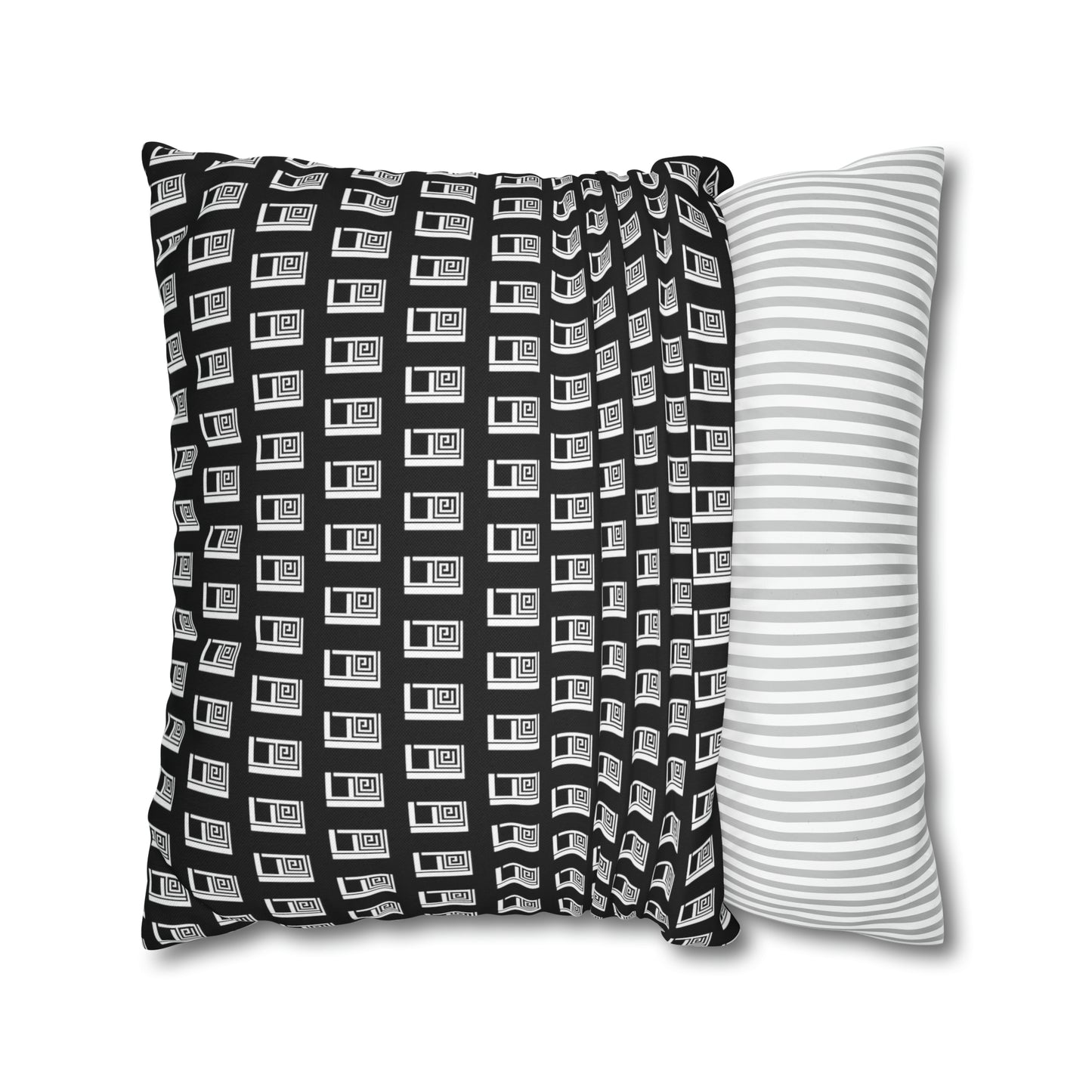 Cushion Pillow Case - No. 000BK - White Logo on Black